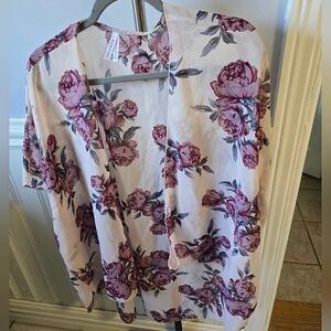 Live 4 Truth Floral Kimono with Pink and Gray Accents